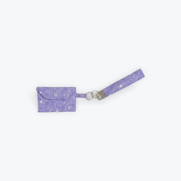 Handmade Small Purple Starry Wristlet for keys/cards - Picture 2 of 2